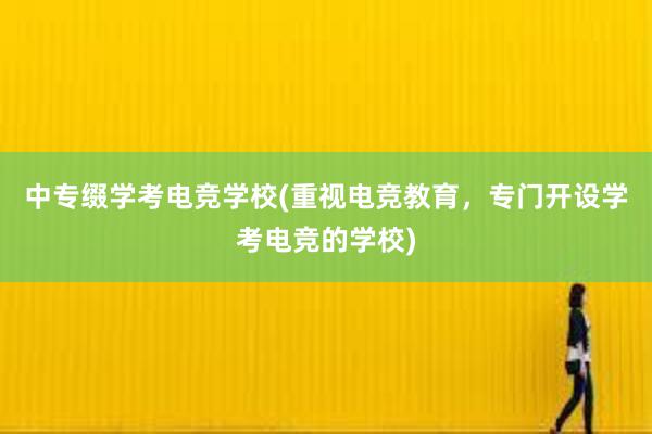 中专缀学考电竞学校(重视电竞教育，专门开设学考电竞的学校)