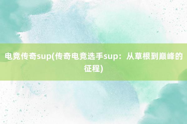 电竞传奇sup(传奇电竞选手sup：从草根到巅峰的征程)