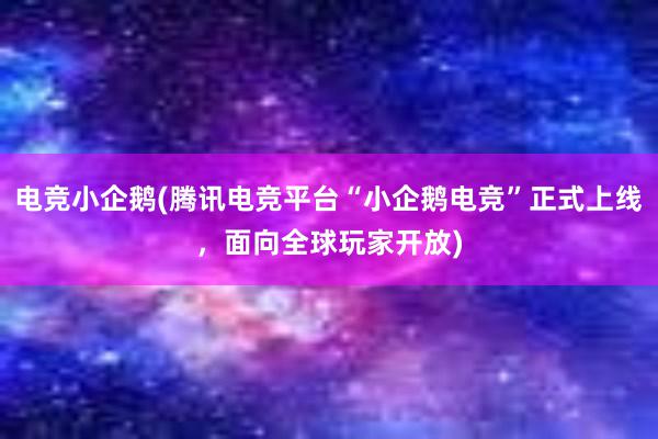 电竞小企鹅(腾讯电竞平台“小企鹅电竞”正式上线，面向全球玩家开放)