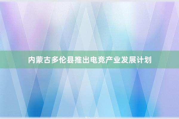 内蒙古多伦县推出电竞产业发展计划