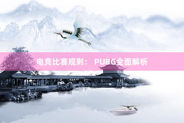 电竞比赛规则： PUBG全面解析