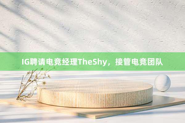 IG聘请电竞经理TheShy，接管电竞团队